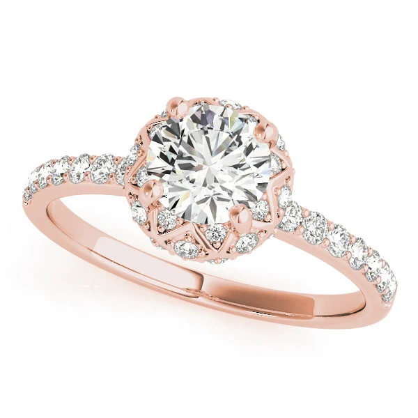 Vintage Single Row Halo Engagement Ring - Image 9