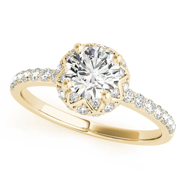 Vintage Single Row Halo Engagement Ring - Image 5