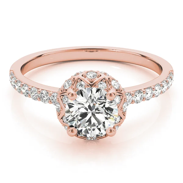 Vintage Single Row Halo Engagement Ring - Image 11