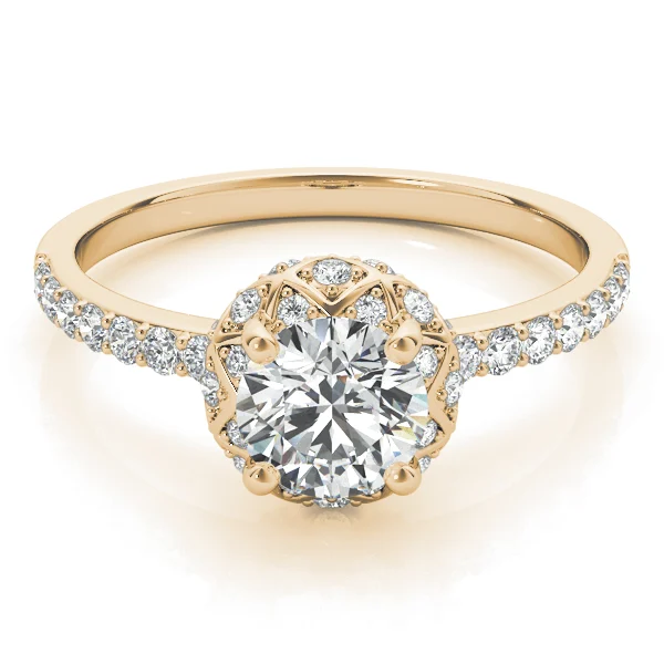 Vintage Single Row Halo Engagement Ring - Image 7