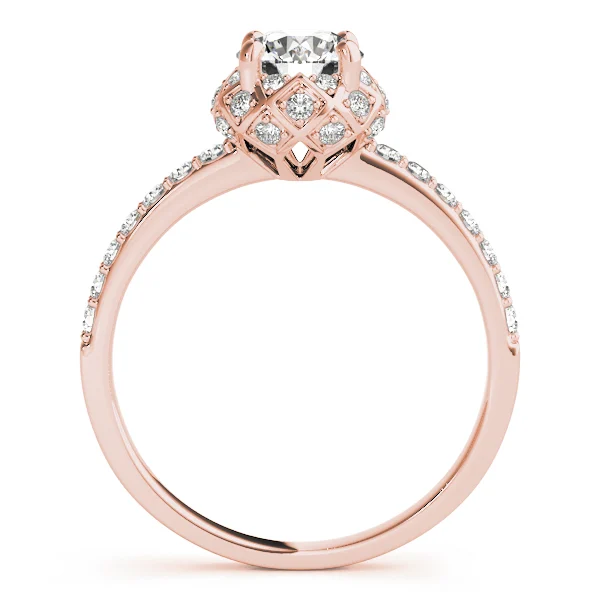 Vintage Single Row Halo Engagement Ring - Image 10