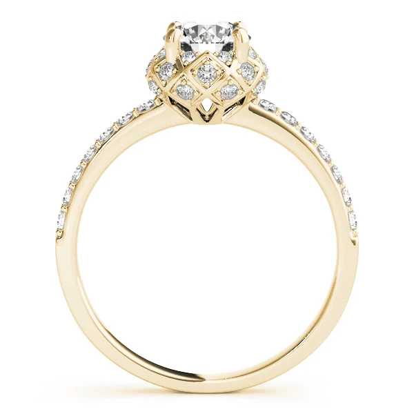 Vintage Single Row Halo Engagement Ring - Image 6