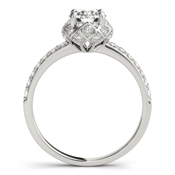 Vintage Single Row Halo Engagement Ring - Image 2