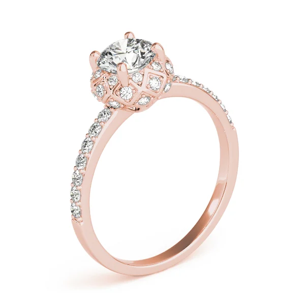 Vintage Single Row Halo Engagement Ring - Image 12