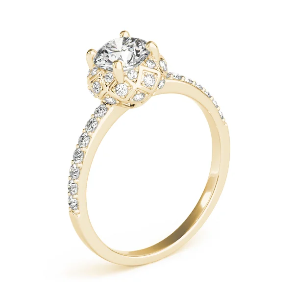 Vintage Single Row Halo Engagement Ring - Image 8