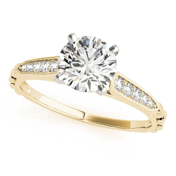 Vintage Inspired Single Row Engagement Ring - Image 4