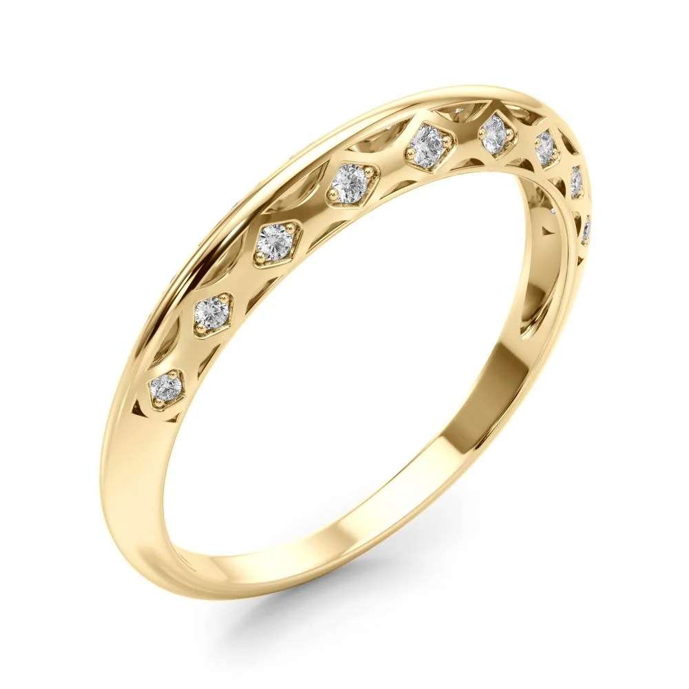 Accented Knife Edge Wedding Band - Image 8