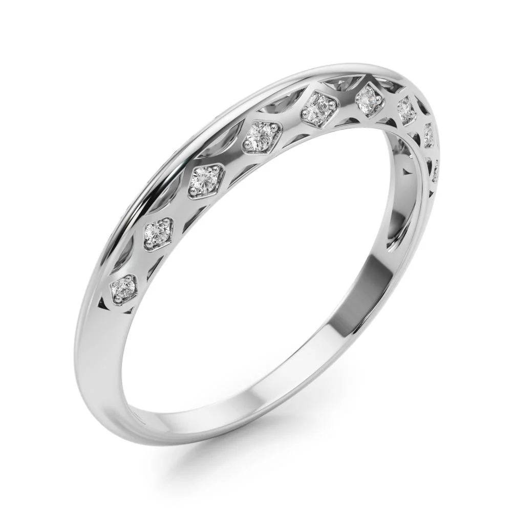 Accented Knife Edge Wedding Band - Image 4