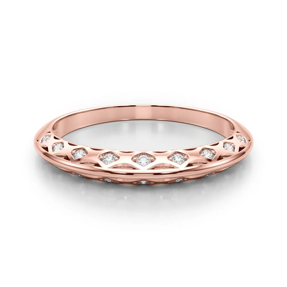 Accented Knife Edge Wedding Band - Image 11