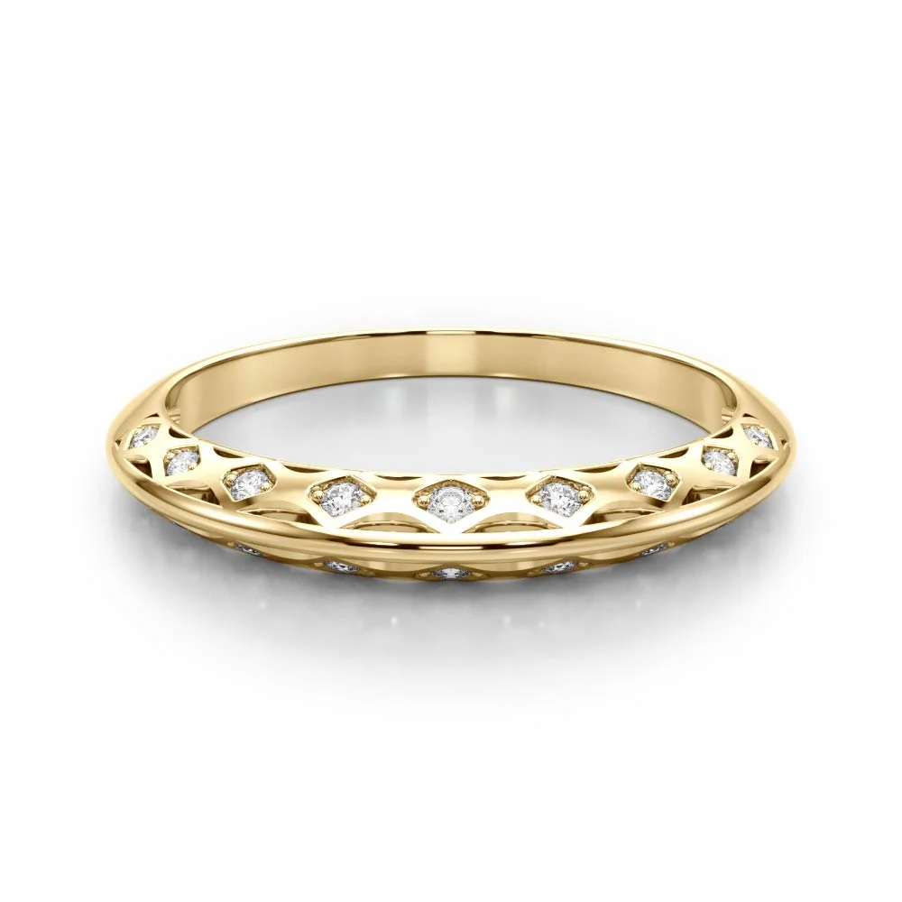 Accented Knife Edge Wedding Band - Image 7