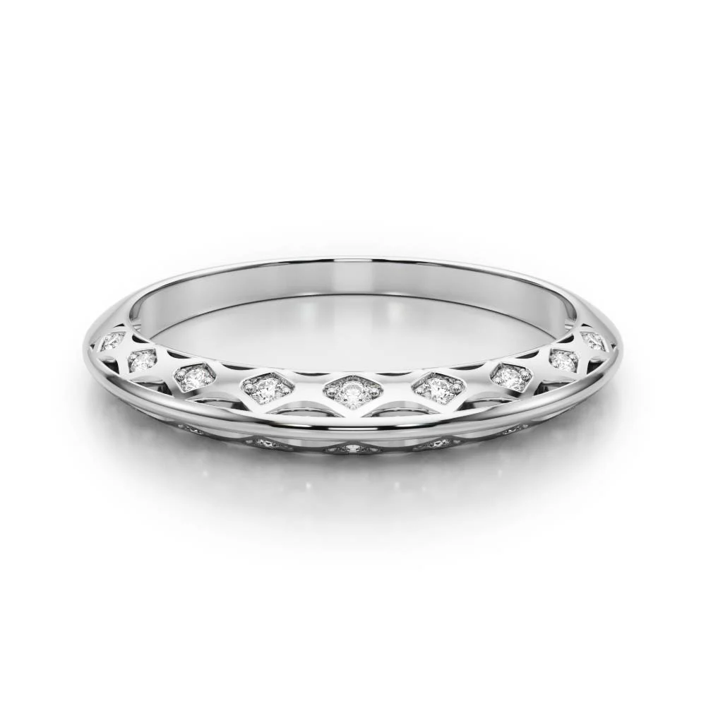 Accented Knife Edge Wedding Band - Image 3