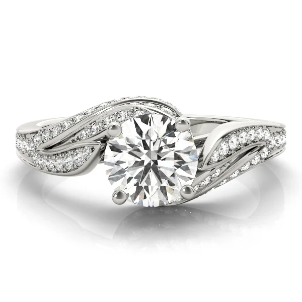 Bypass Swirled Round Engagement Ring - Image 4