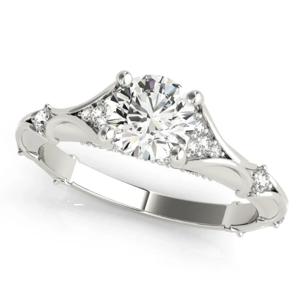 Vintage Hidden Halo Cluster Sides Engagement Ring