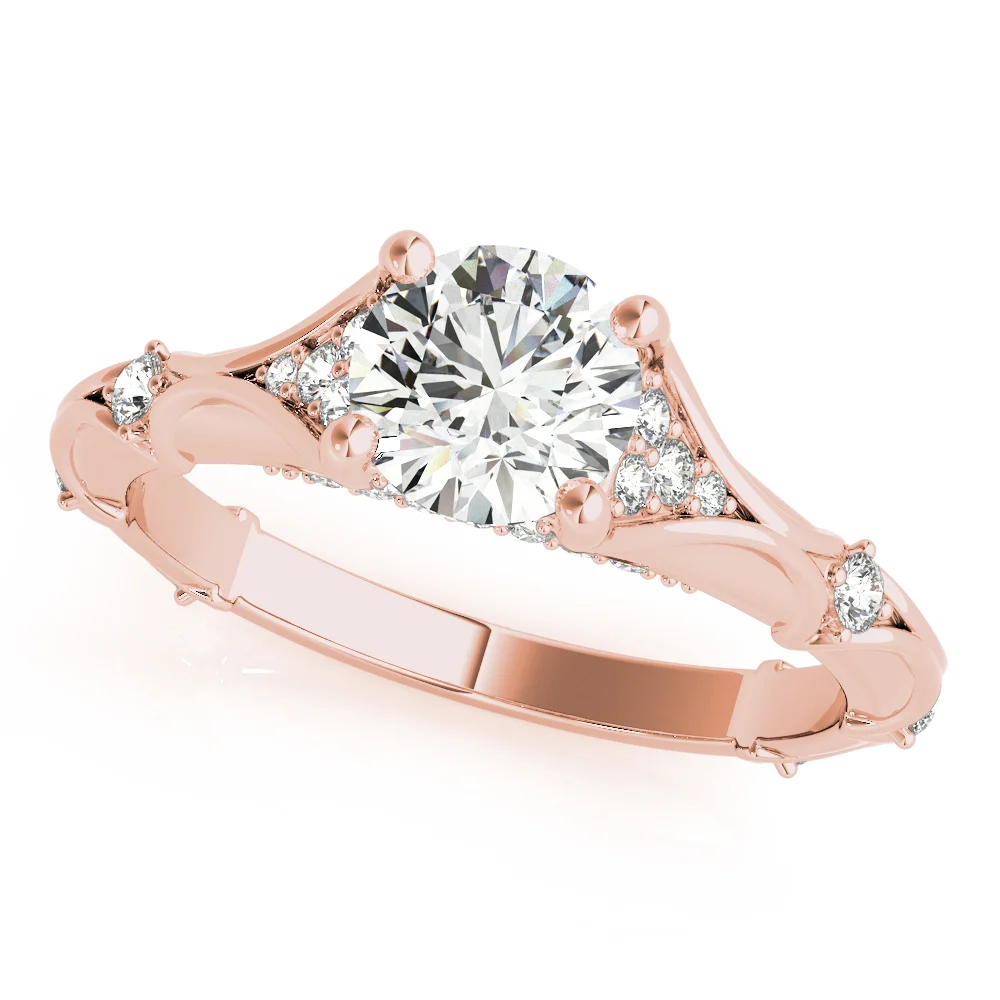 Vintage Hidden Halo Cluster Sides Engagement Ring - Image 9
