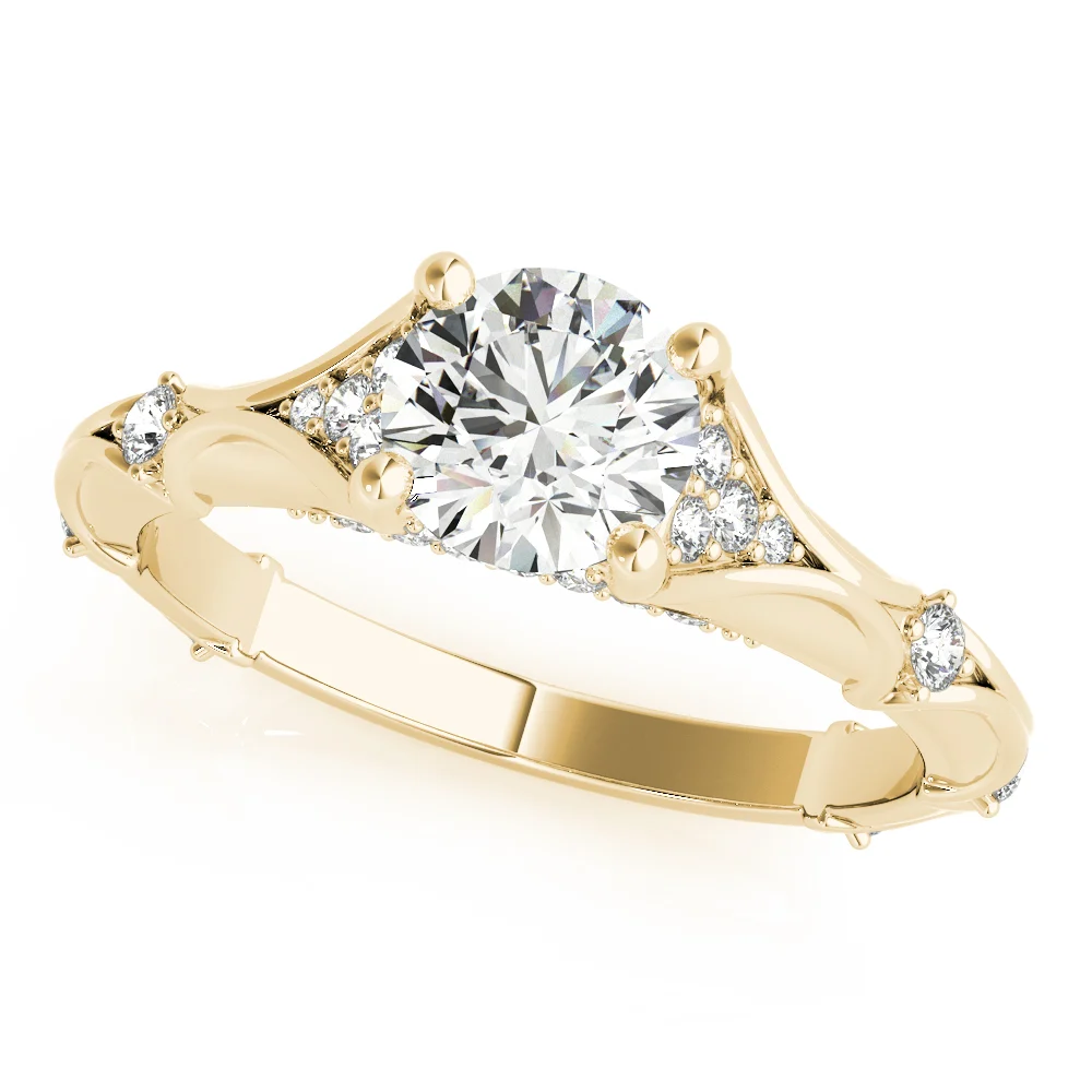 Vintage Hidden Halo Cluster Sides Engagement Ring - Image 5