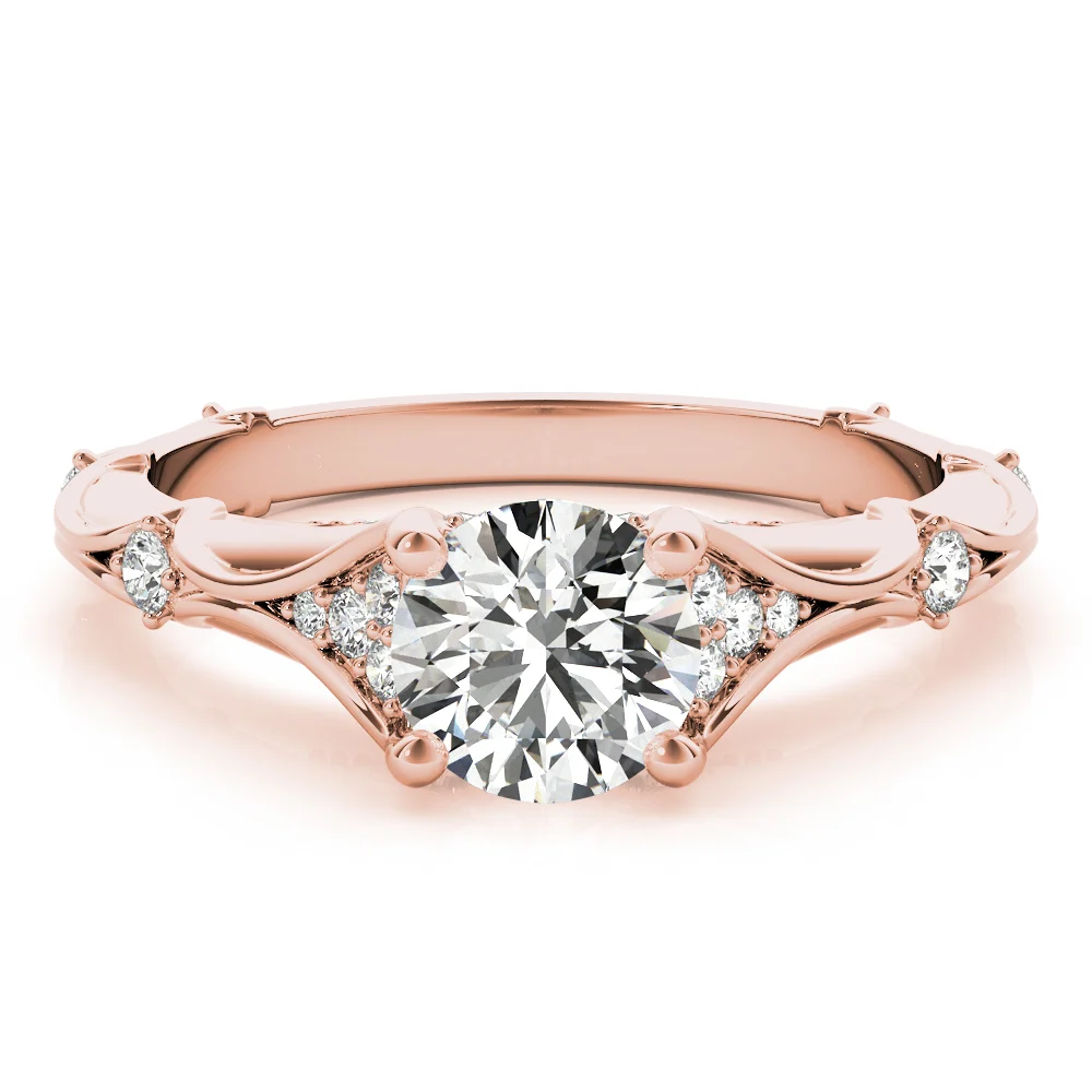 Vintage Hidden Halo Cluster Sides Engagement Ring - Image 12