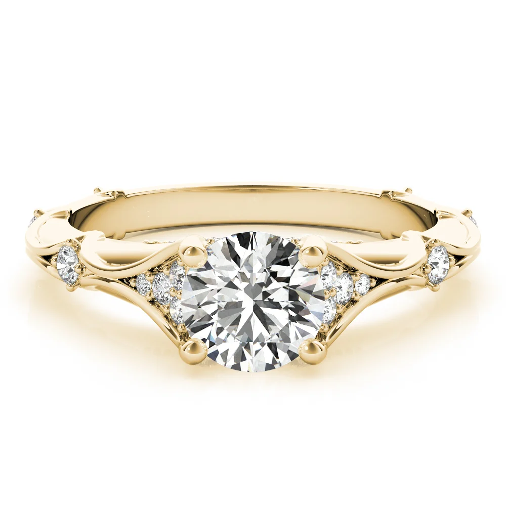 Vintage Hidden Halo Cluster Sides Engagement Ring - Image 8