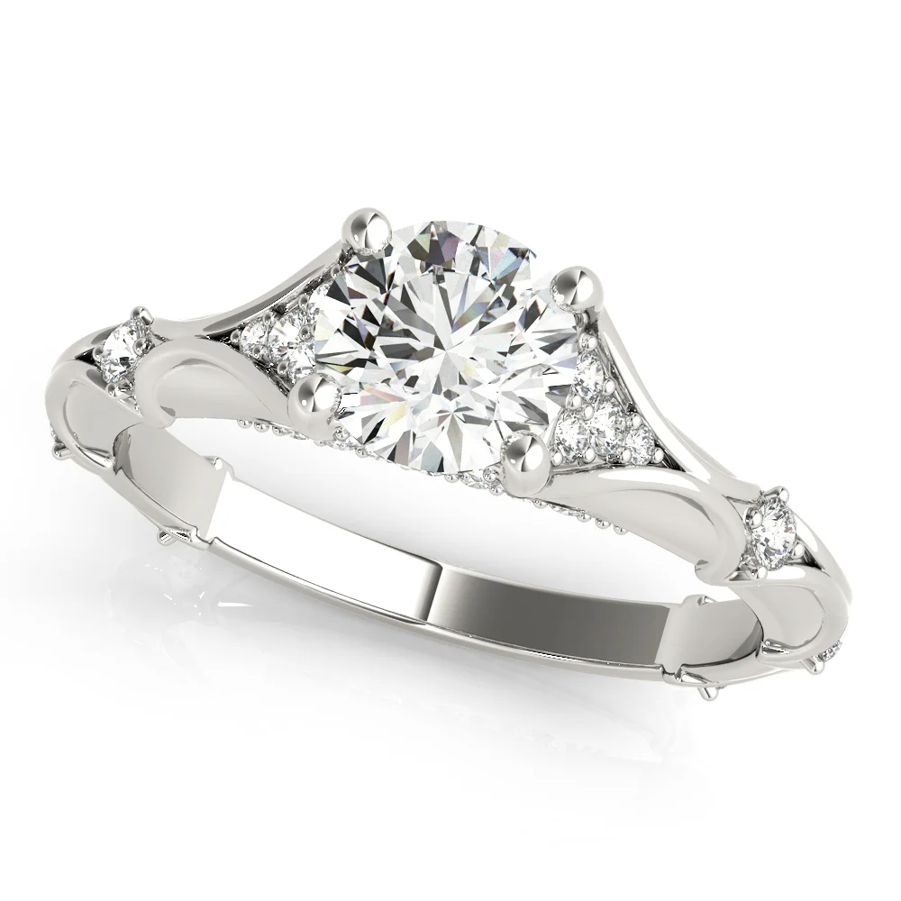 Vintage Hidden Halo Cluster Sides Engagement Ring