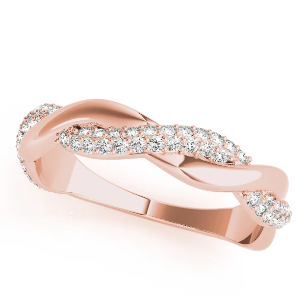 Double Row Pavé Twisted Shank Wedding Bands - Image 9
