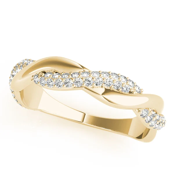 Double Row Pavé Twisted Shank Wedding Bands - Image 5
