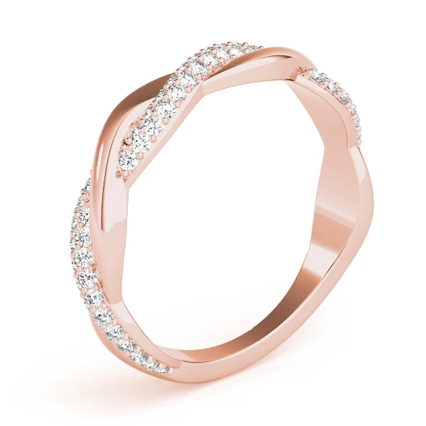 Double Row Pavé Twisted Shank Wedding Bands - Image 12