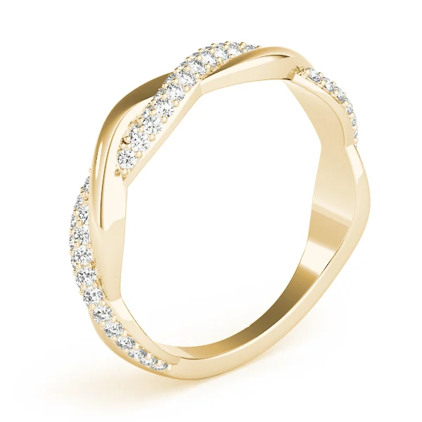 Double Row Pavé Twisted Shank Wedding Bands - Image 8