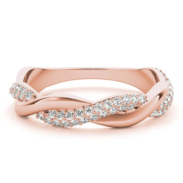 Double Row Pavé Twisted Shank Wedding Bands - Image 11
