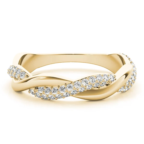 Double Row Pavé Twisted Shank Wedding Bands - Image 7