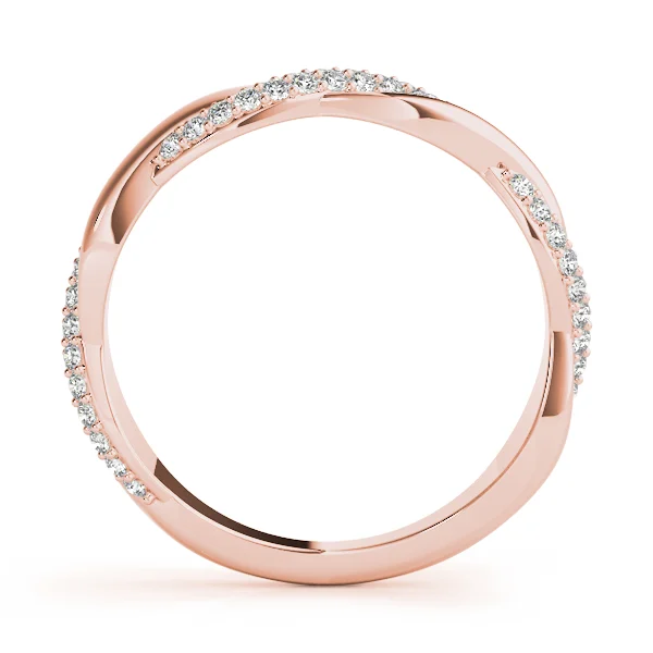 Double Row Pavé Twisted Shank Wedding Bands - Image 10