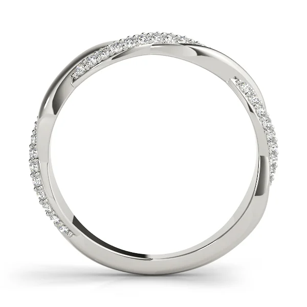 Double Row Pavé Twisted Shank Wedding Bands - Image 2
