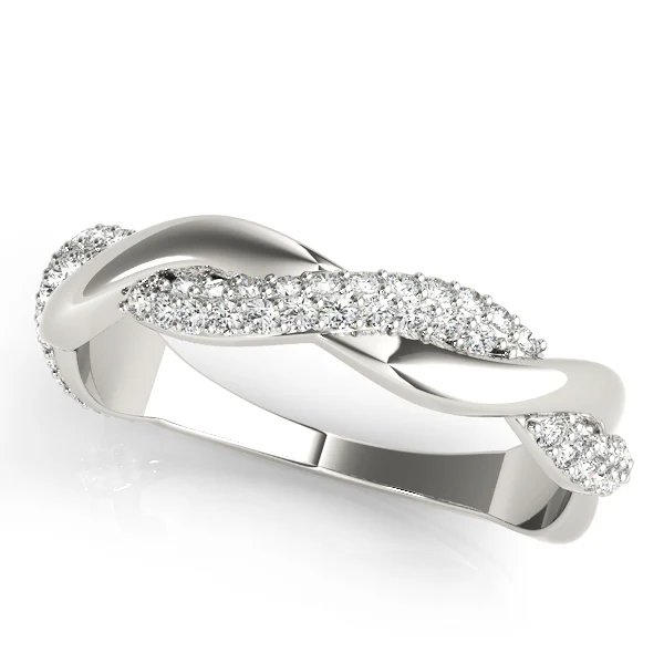Double Row Pavé Twisted Shank Wedding Bands