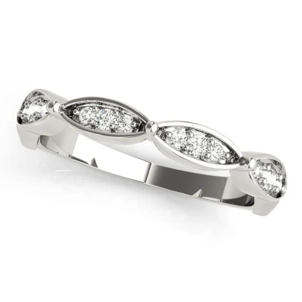 Scalloped Marquise Shape Wedding Band