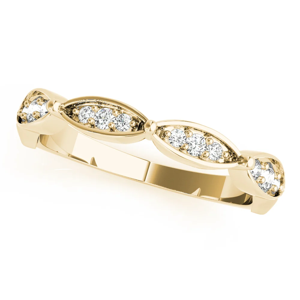 Scalloped Marquise Shape Wedding Band - Image 3