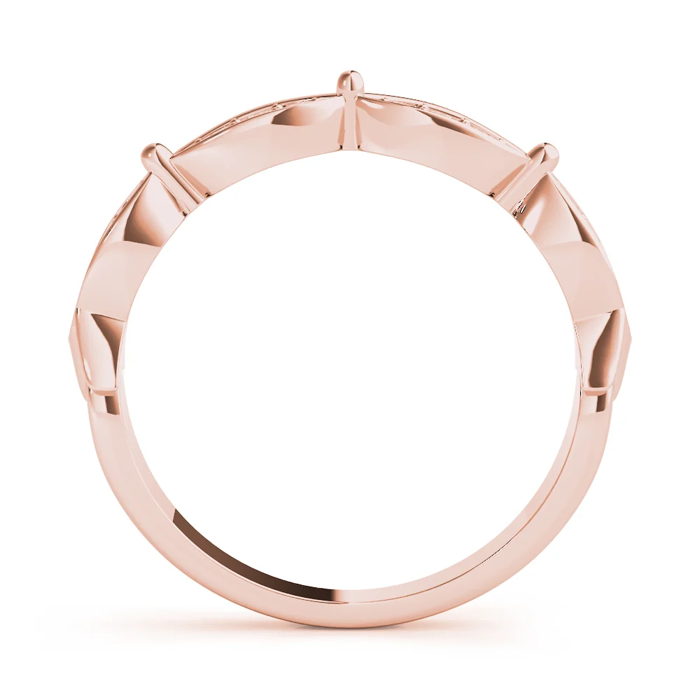 Scalloped Marquise Shape Wedding Band - Image 6