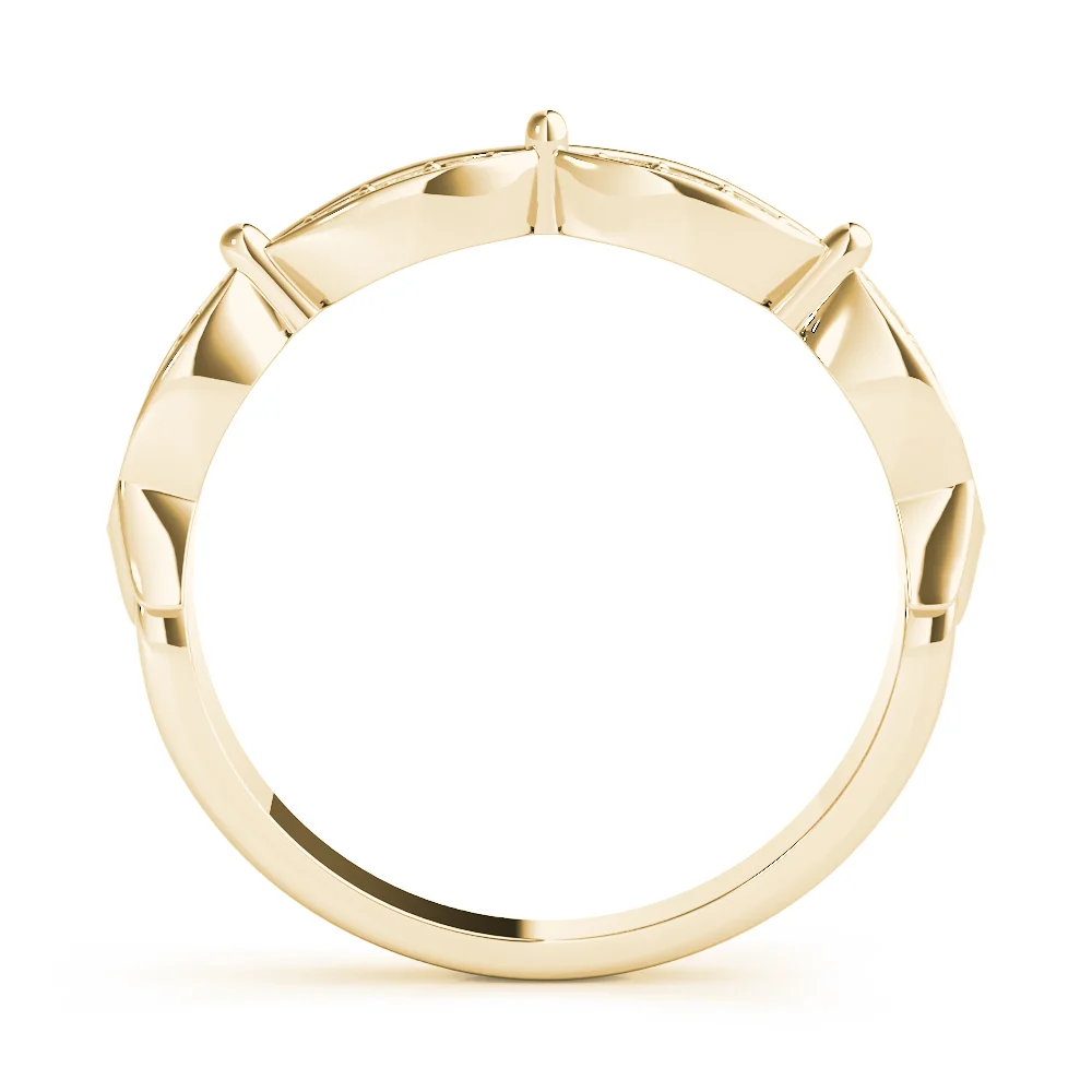 Scalloped Marquise Shape Wedding Band - Image 4