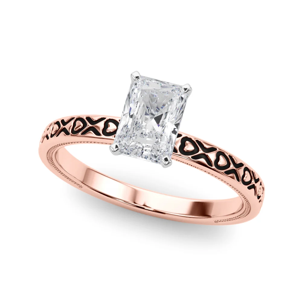 Vintage Style Heart Carved Engagement Ring - Image 33