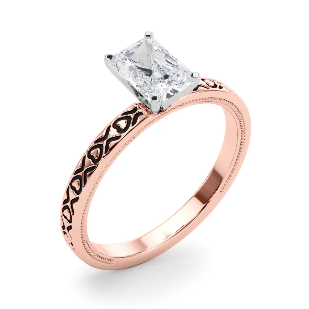 Vintage Style Heart Carved Engagement Ring - Image 36