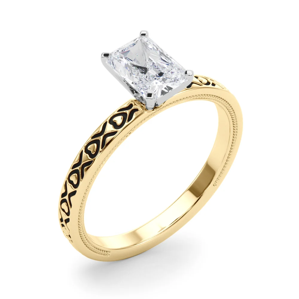 Vintage Style Heart Carved Engagement Ring - Image 32