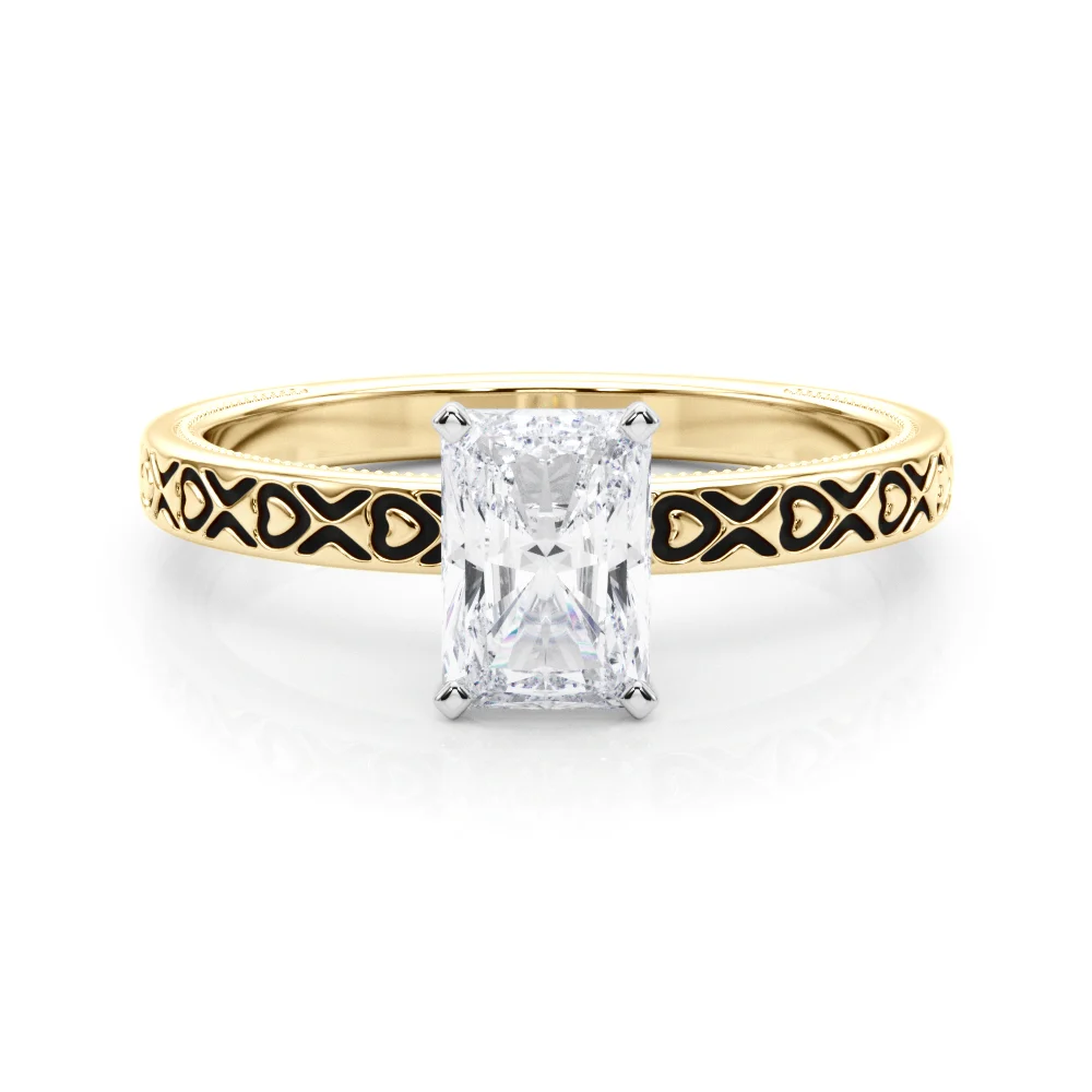 Vintage Style Heart Carved Engagement Ring - Image 31