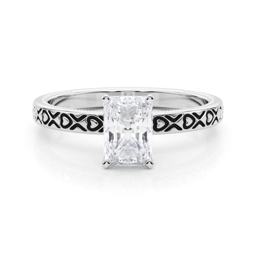Vintage Style Heart Carved Engagement Ring - Image 27