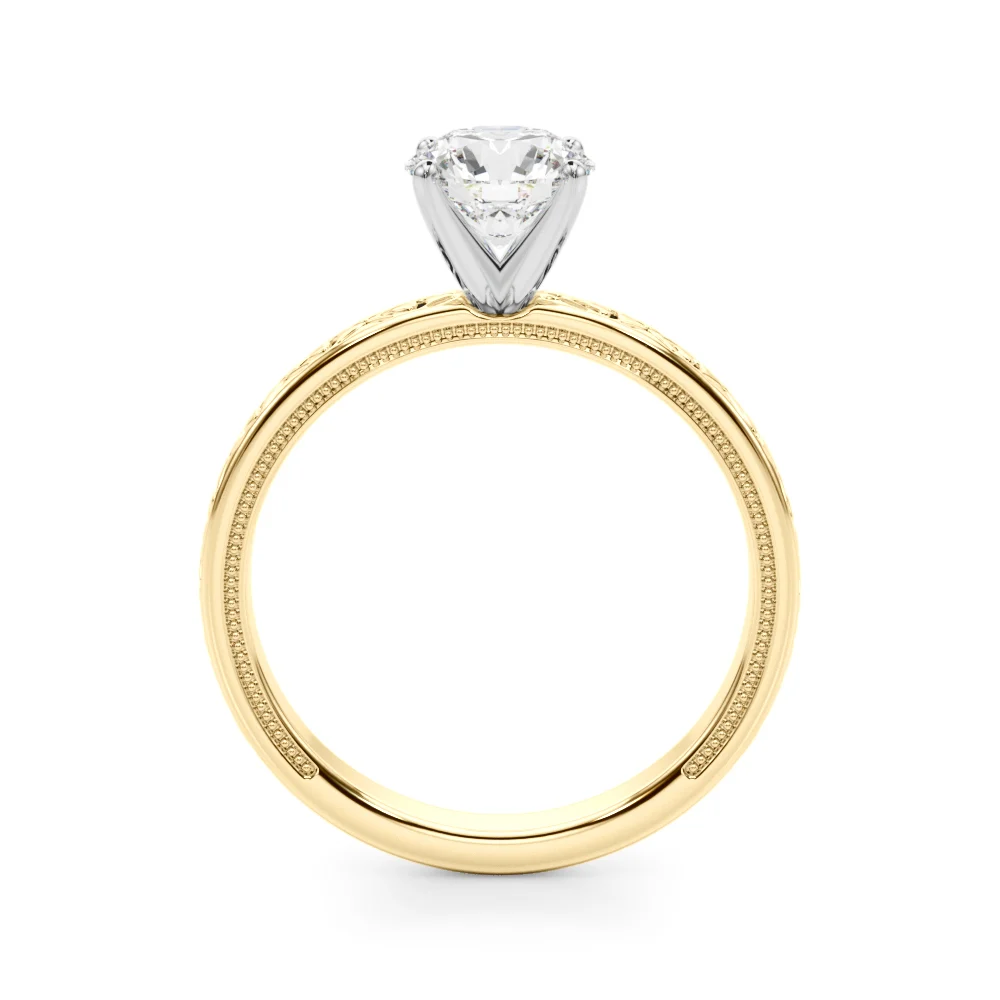 Vintage Style Heart Carved Engagement Ring - Image 6
