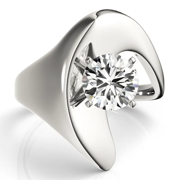 Solitaire Swirl Engagement Rings - Image 3