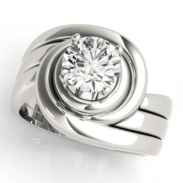 Solitaire Swirl Color Ring
