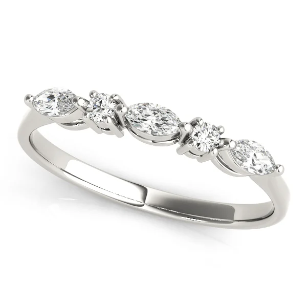 Alternating Round & Marquise Wedding Band