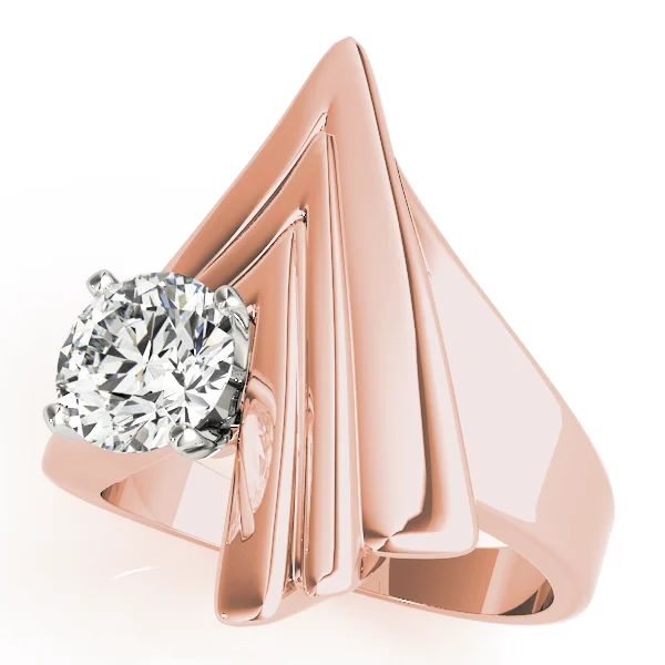 Contemporary Swirl Solitaire Engagement Rings - Image 9