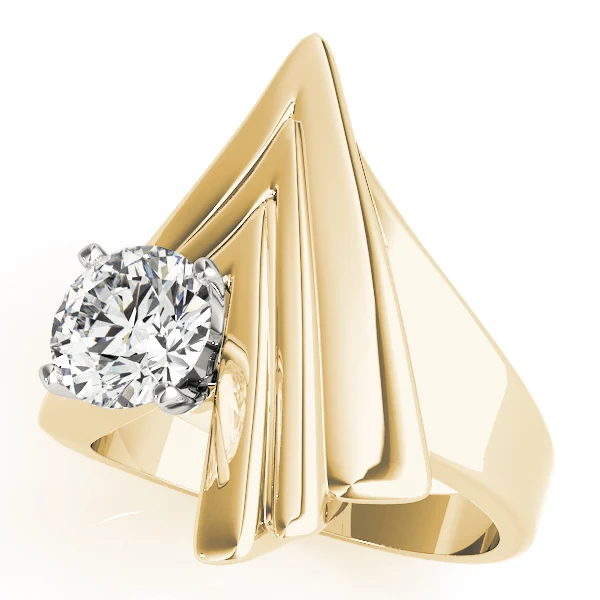 Contemporary Swirl Solitaire Engagement Rings - Image 5