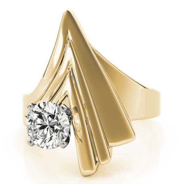 Contemporary Swirl Solitaire Engagement Rings - Image 7