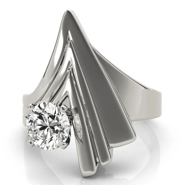 Contemporary Swirl Solitaire Engagement Rings - Image 3