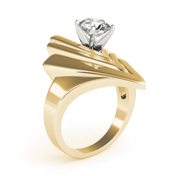 Contemporary Swirl Solitaire Engagement Rings - Image 8