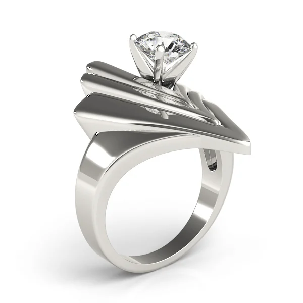 Contemporary Swirl Solitaire Engagement Rings - Image 4